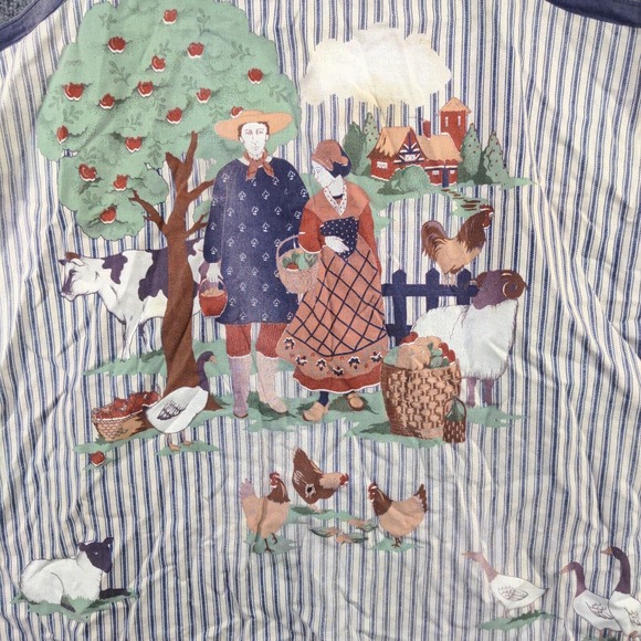 Unbranded Bib Apron Country Farm Apple Tree Animals Multi Striped - Picture 7 of 14